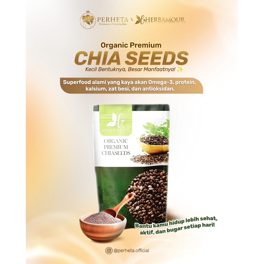 

CHIA SEED ORGANIK ALAMI PREMIUM HERBALOV | CHIASEED ORGANIC DBH | CHIASEED DIET DBH