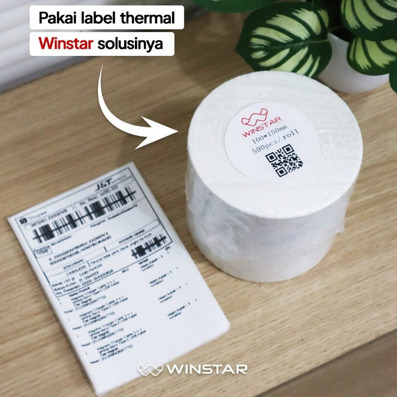

Winstar Label Stiker Thermal 100x150mm 500pcs Roll Paling Murah