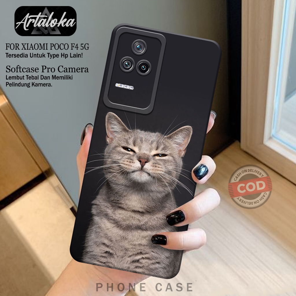 Softcase Hp Xiaomi Poco F4 5G Fashion Case Kucing Case Poco F4 5G Silikon TPU Pro Camera Casing Poco