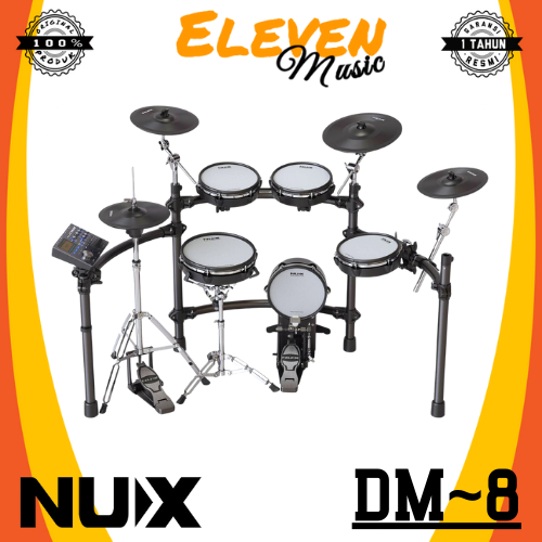 NUX DM8 5 Piece Elektrik Drum Set with Mesh Head By Remo