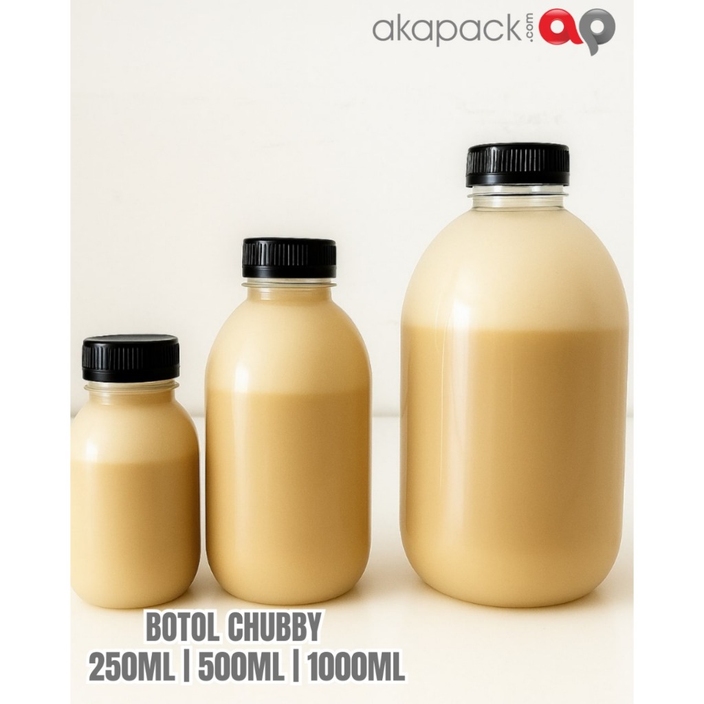 botol Chubby 250ml // botol kale gendut 250ml // Botol Plastik 250ml // Botol Jus / botol Minuman