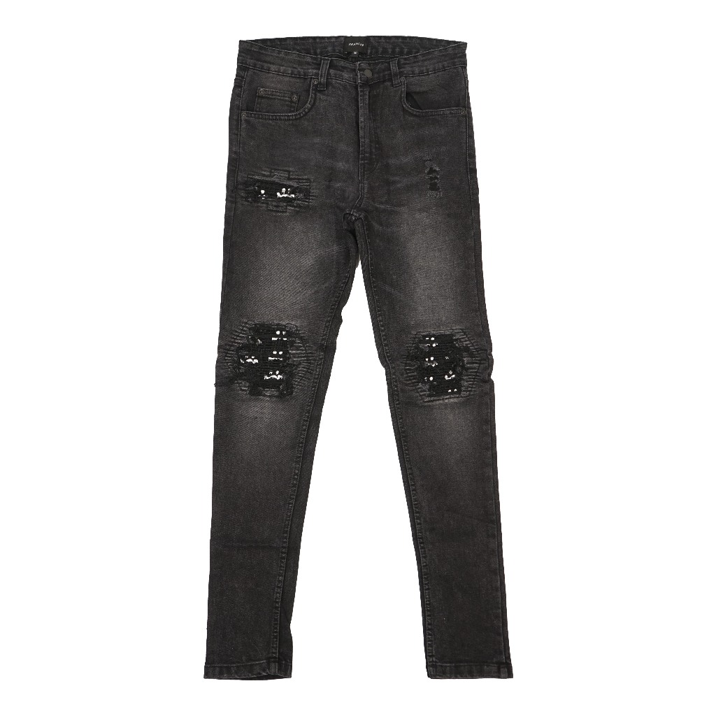 Branche Biker Logo Jeans Wash Black
