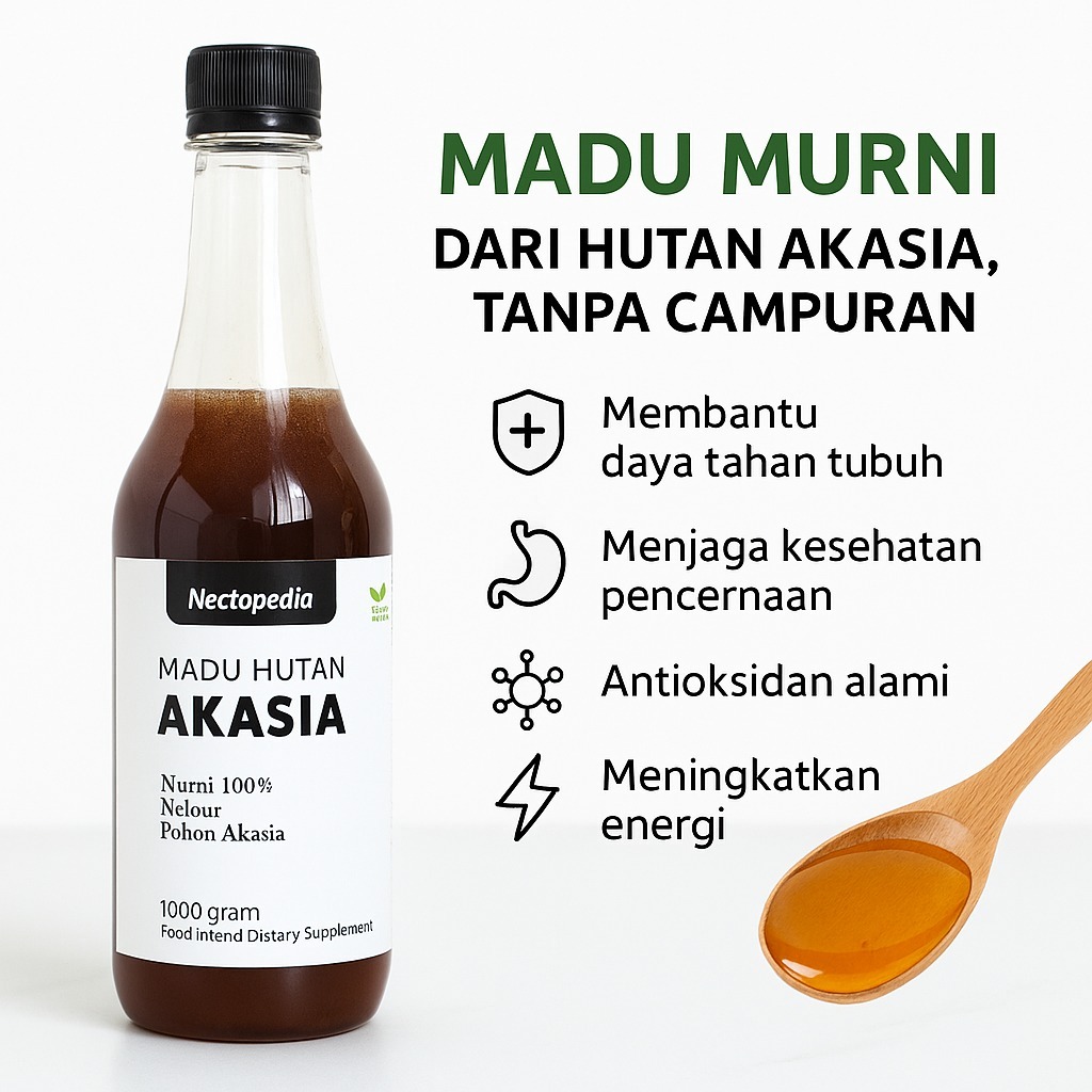 

Madu Hutan Asli 100% Nektar Hutan Akasia - Nectapedia 1000Gram