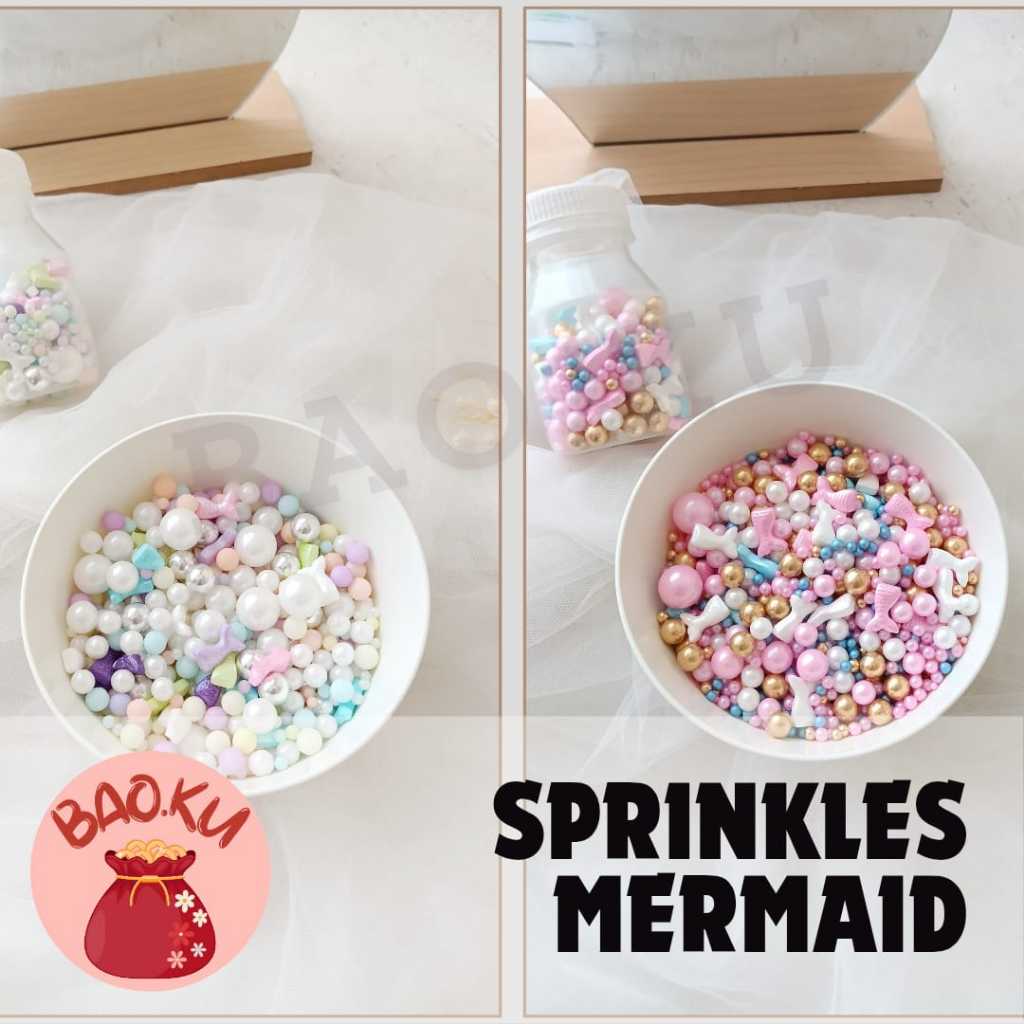 

SPRINKLE MEMAID 100 gr//MIX TRIMIT SPRINKLE//HIASAN KUE//CART TART DECORATION EDIBLE 100GR