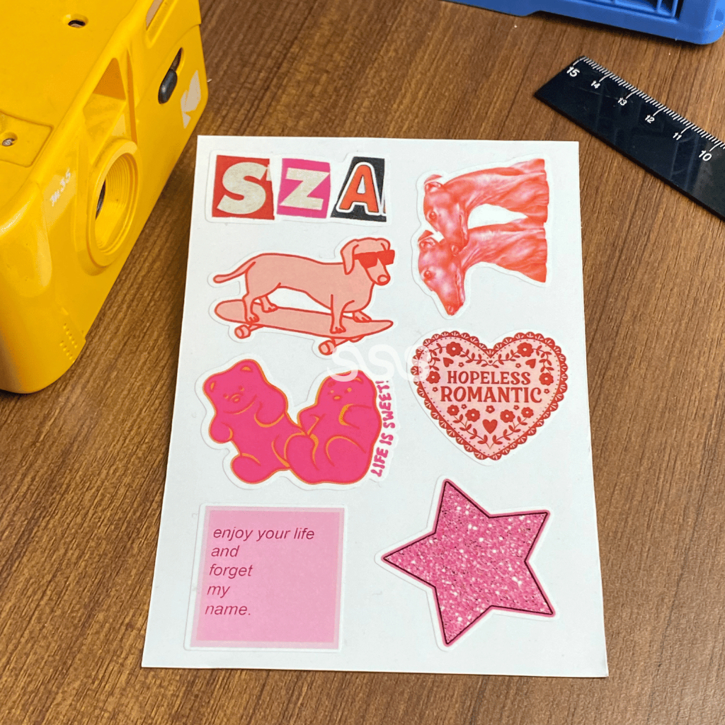 

STICKER PINK / AESTHETIC STICKER / STICKER SZA / SUNDAY STICKER STUFF