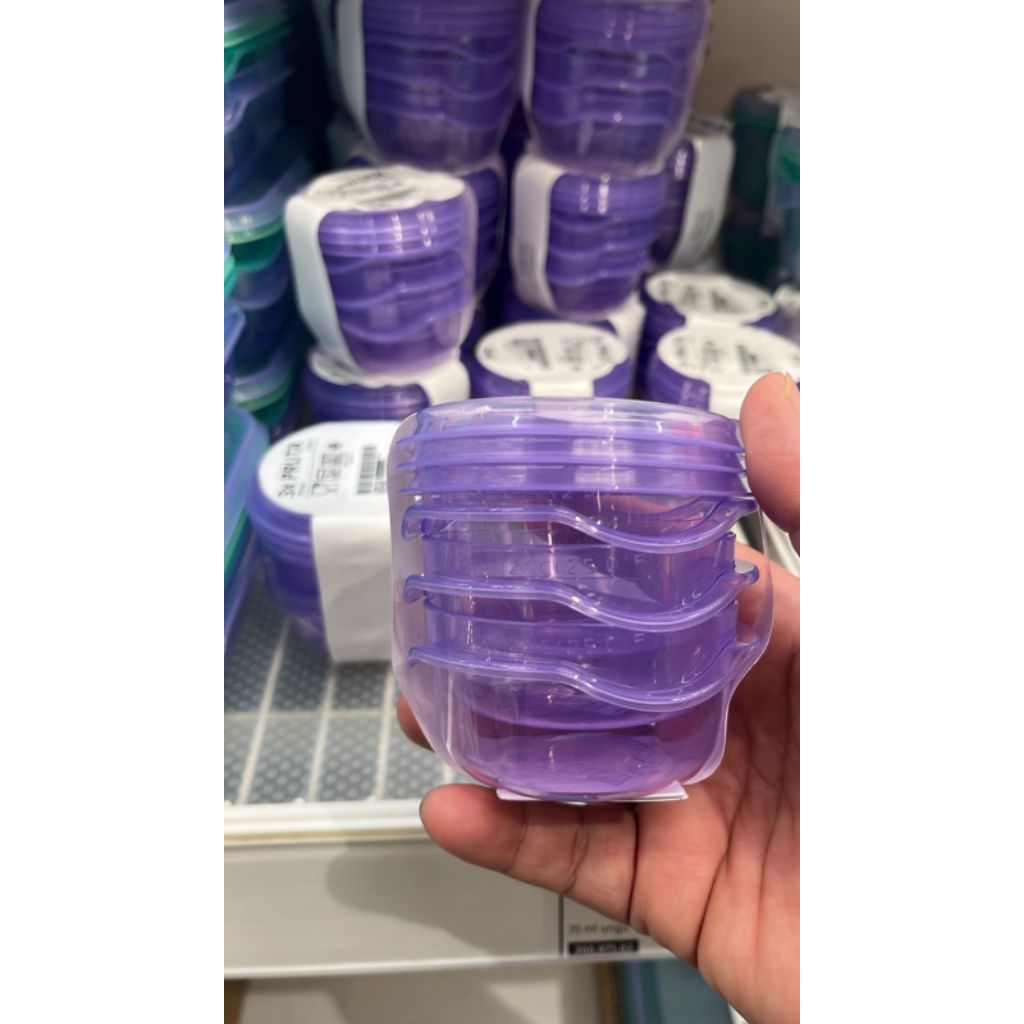 PRUTA Wadah makanan, transparan/biru, 70 ml