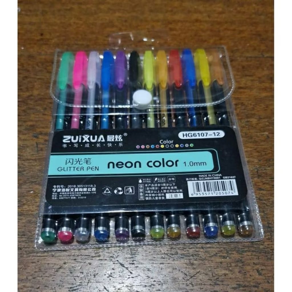 

SET / 12 W ] ZUIXUA 12 WARNA PEN NEON - GLITTER