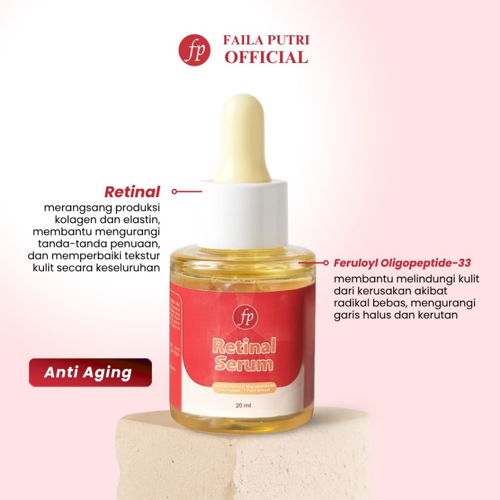 FAILA PUTRI Retinal Serum 20ml Serum Retinoid Memudarkan Kerutan dan Menyamarkan Noda Gelap