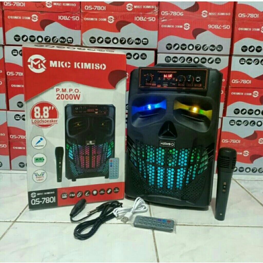 SPEAKER WIRELESS BLUETOOTH PORTABLE ngebass 8.8inchi free memori