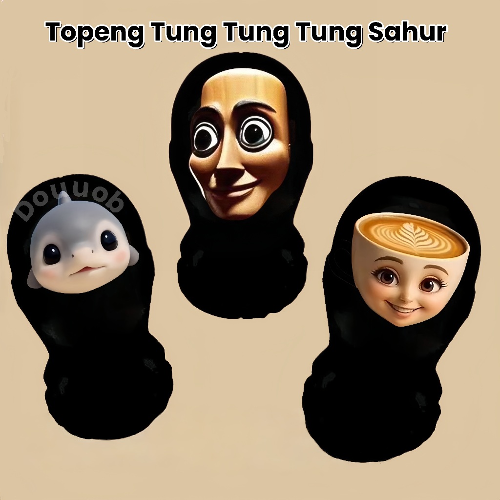 Masker Lucu/ Tung Tung Tung Sahur/Masker 3d/Buff Masker/Topeng 3d Cosplay Sepotong Jaring/Topeng Luc