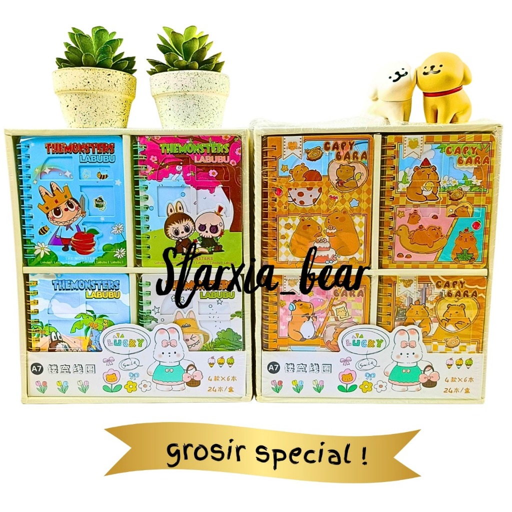 

Notes Ring Mini / Buku Tulis Mini / Buku Memo Little Capybara Ukuran A7 /Grosir 1 Box Isi 24 Pcs