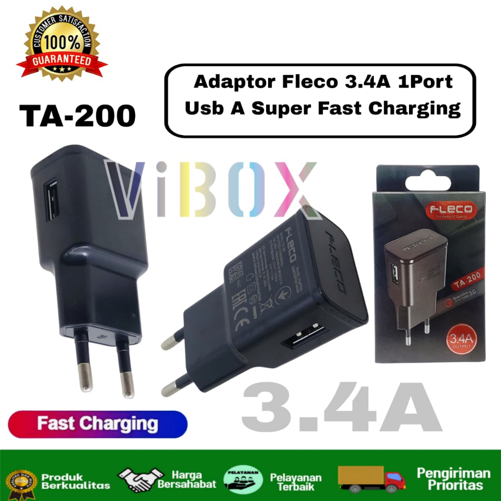 Adaptor Charger Fleco TA-200 Qualcomm 3.0 Quick Fast Charging Fleco TA-300 Dan TA-500 MICRO Dan Type