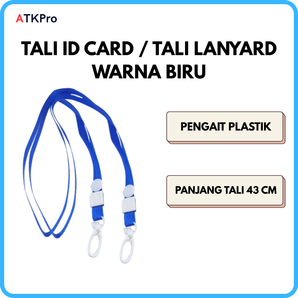

Tali ID card AZ serat poliester Tali tag nama ID card / Tali Lanyard Tali Name Tag Kait Plastik 1cm