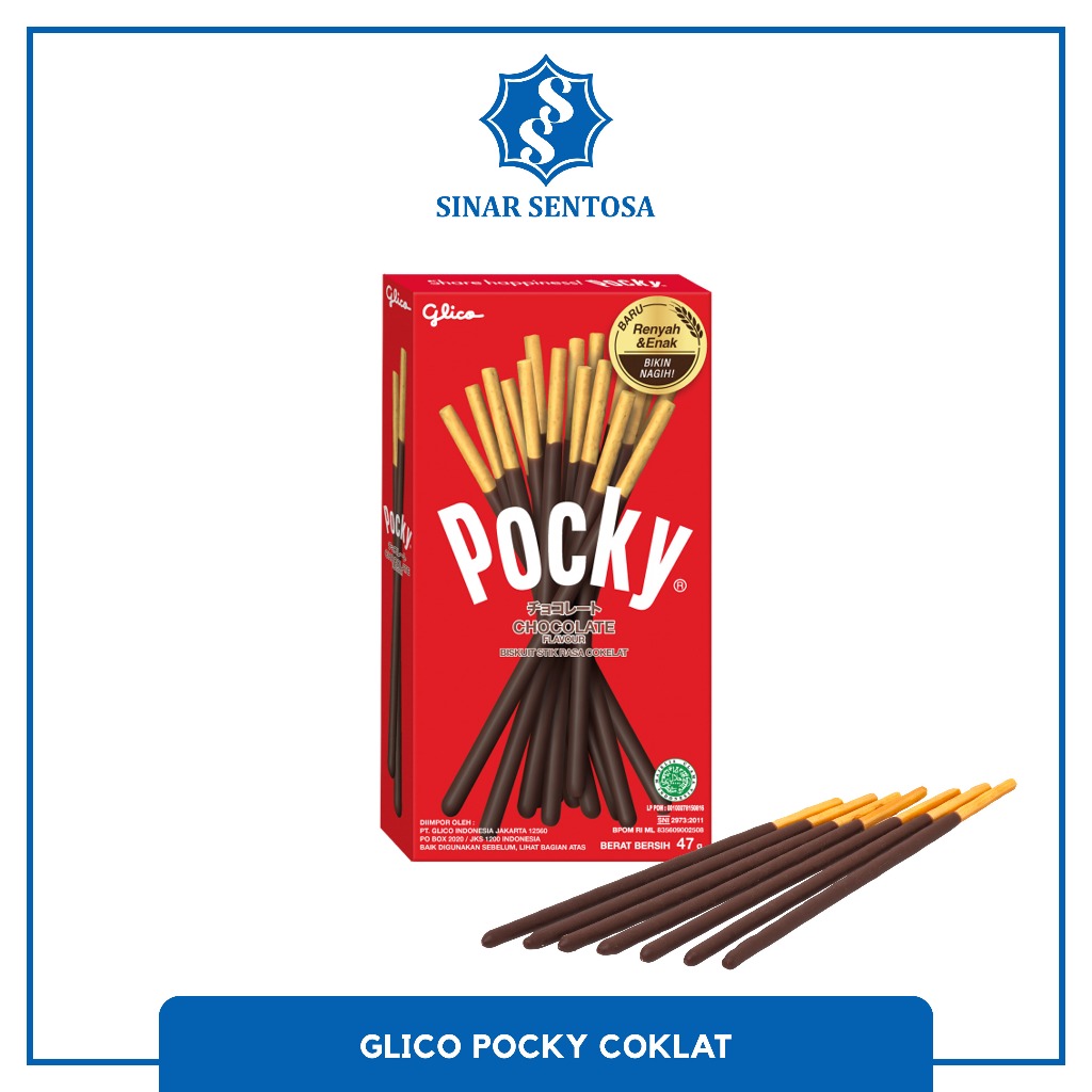 

Glico Pocky Coklat 47g | Snack Stik Biskuit Renyah Enak Original