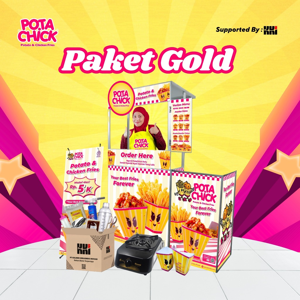 

Kemitraan Franchise Jajanan Murah Laris Kekinian Potachick - Paket Gold