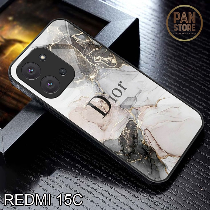Softcase Glass case Redmi 15C Terbaru 2025 - Case - Softcase Redmi 15C  Mewah Elegant full cover