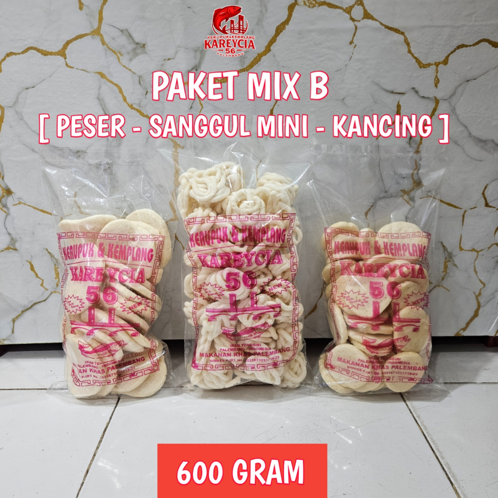 

Kerupuk Kemplang Ikan Tenggiri - Paket Mix B 3 Bungkus - Hemat & Fresh - Khas Palembang - 600 Gram