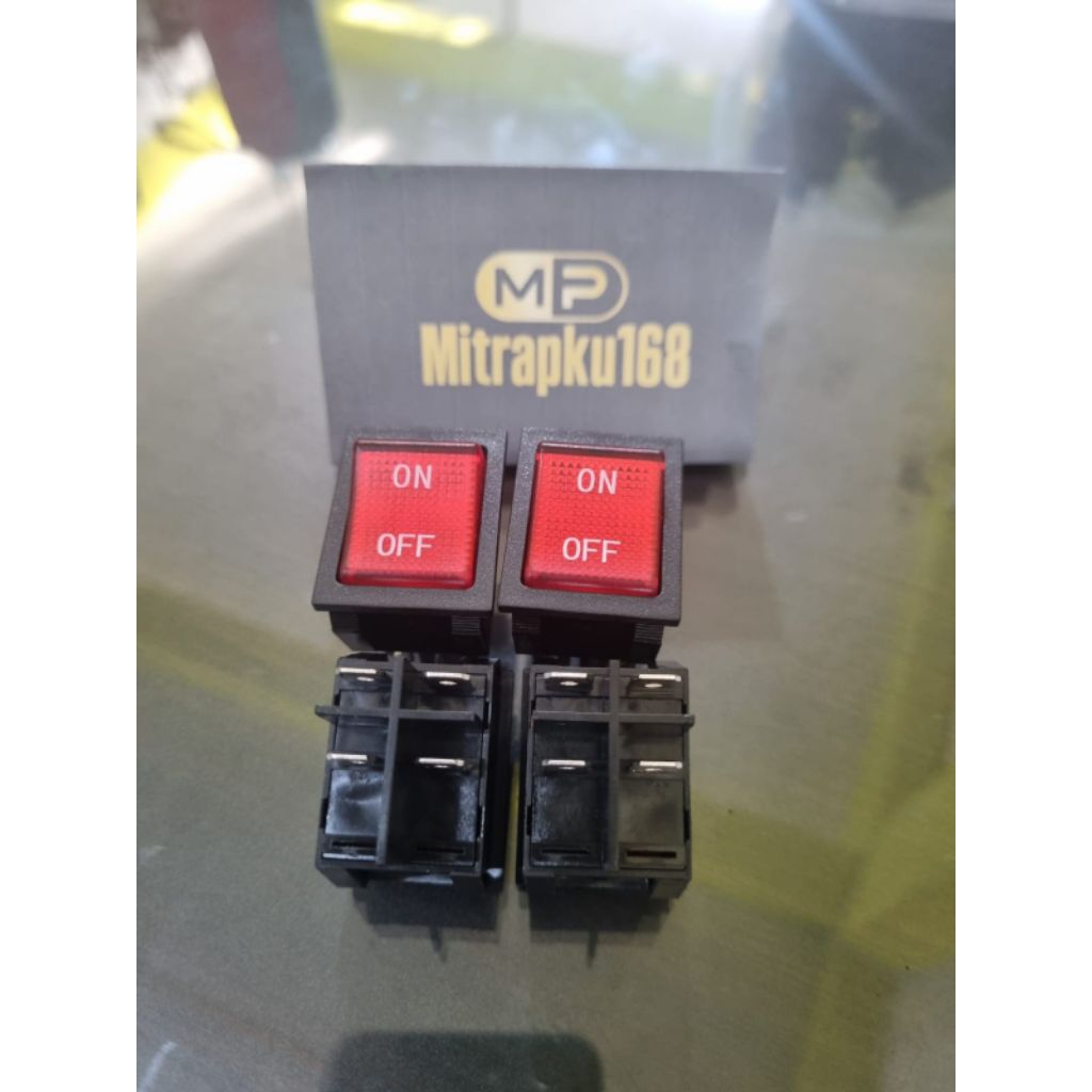 Original 30A 250V KCD4 Kaki Tembaga 201NB Switch ON-OFF / Saklar 4 Pin Switch on off