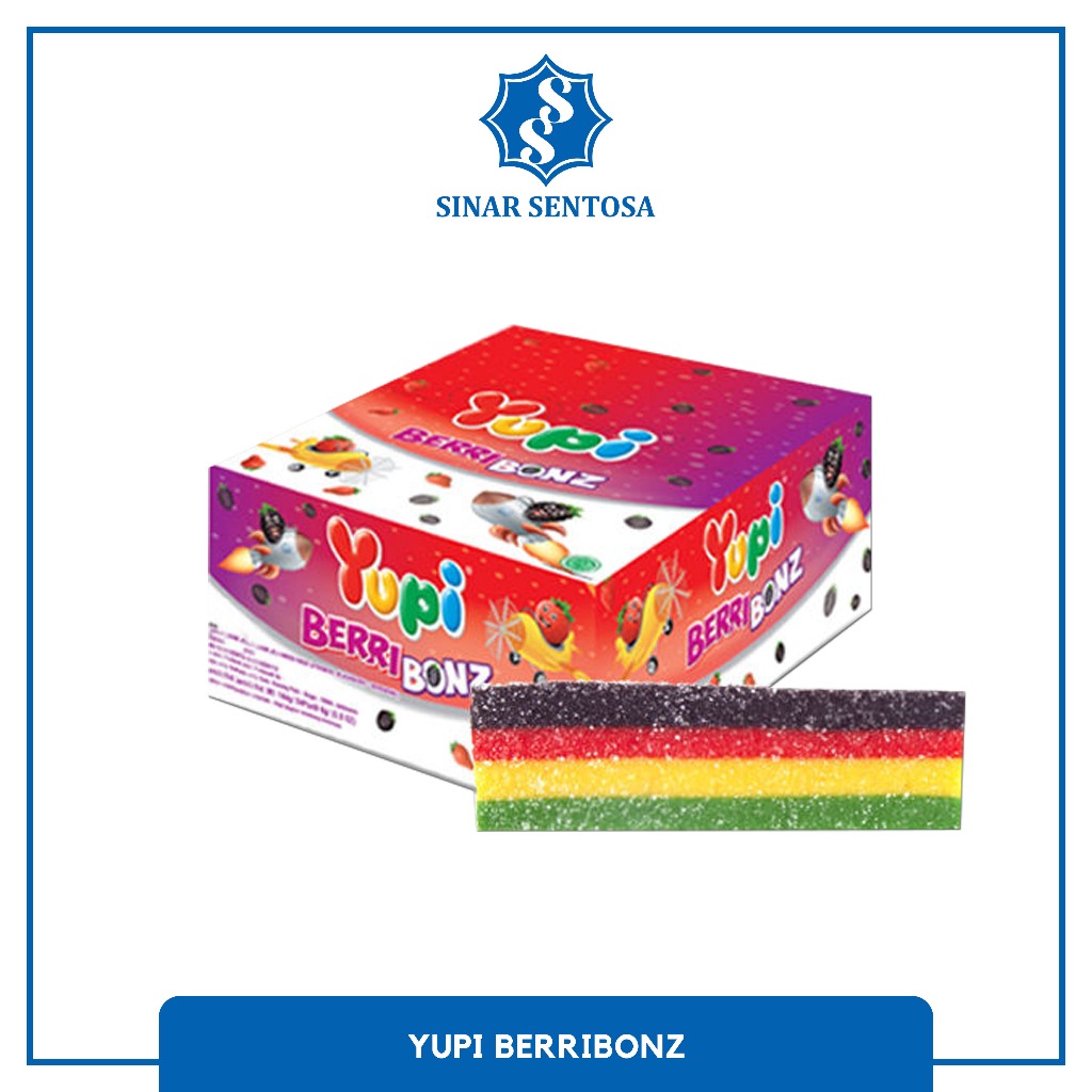 

Yupi Berribonz Permen Jelly Rainbow Rasa Buah Kenyal Manis – Original 1 Box