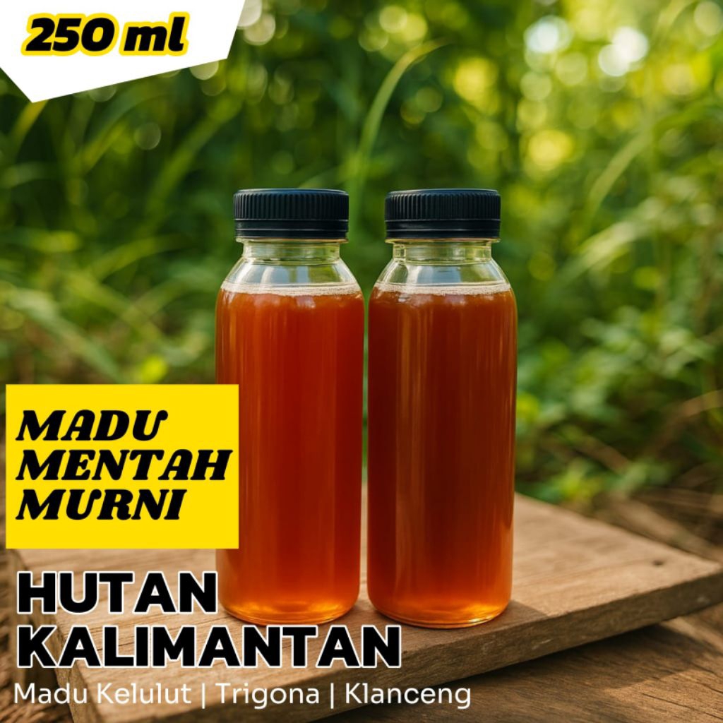 

Madu Murni 100% Kelulut Klanceng Trigona Itama Ukuran (250ml) Asli Hutan Kalimantan
