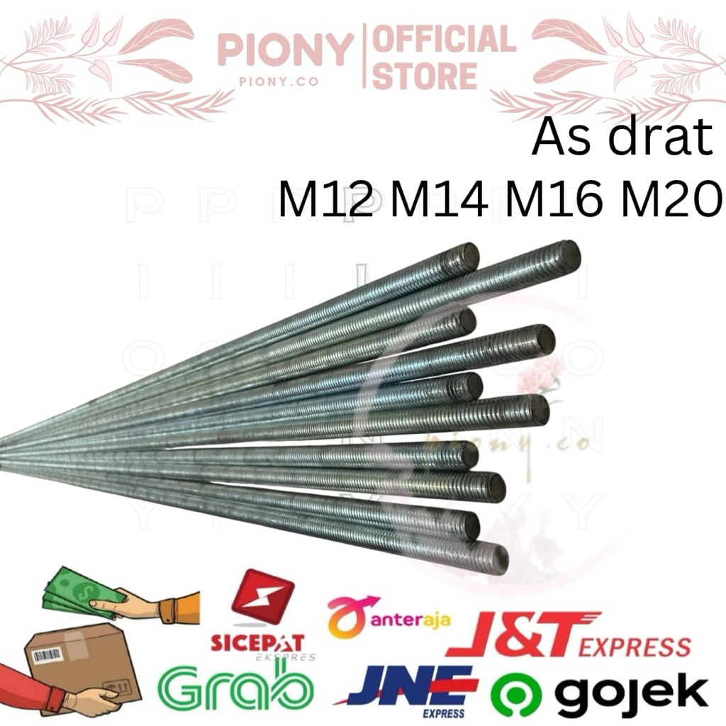 AS DRAT LONG DRAT GALVANIS PUTIH M12 M14 M16 M20