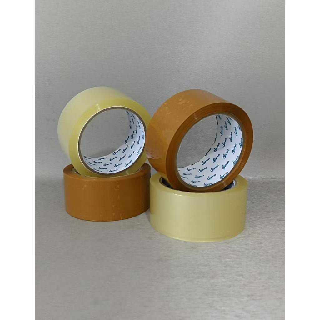 

Lakban coklat dan bening besar