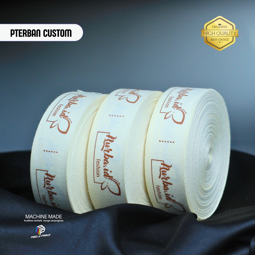 

label baju custom nama label hijab label gamis syar'i label katun 1 roll 15 meter