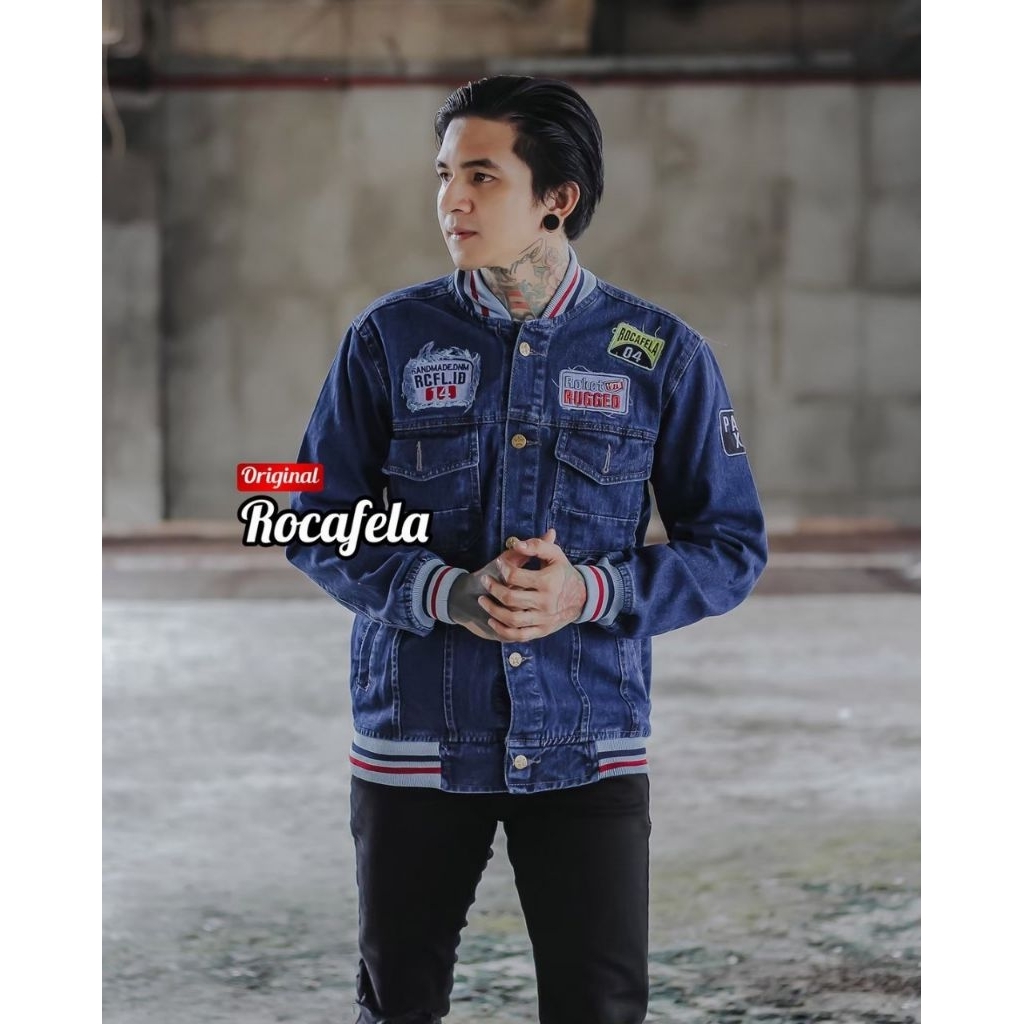 THE RIDDICK - JAKET JEANS PRINTING PRIA-JEANS DENIM-JEANS COWOK-JAKET JEANS GAMBAR-JAKET PRIA