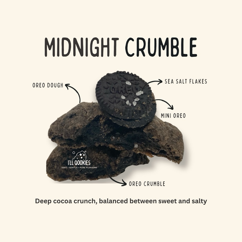 

Pure Soft Butter Cookies - Midnight Crumble (Oreo Base)