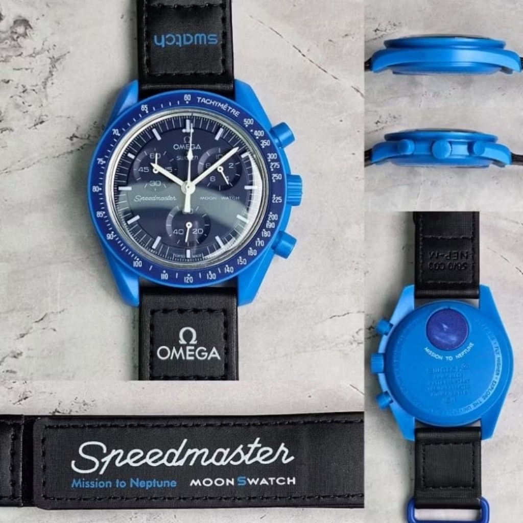 OMEGA MOONSWATCH MISSION TO NEPTUNE JAM TANGAN PRIA ORIGINAL