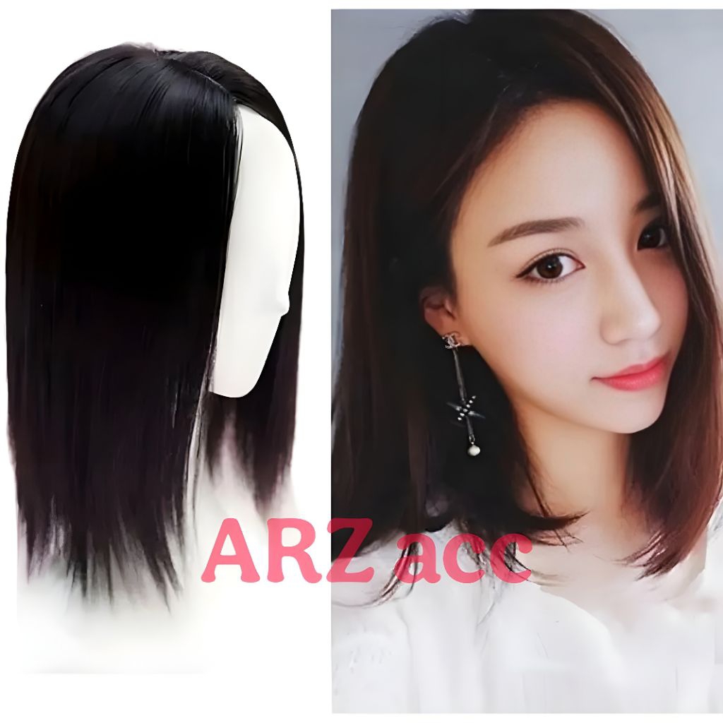 WIG TOUPEE WANITA/Toupe Wig Clip Cewe/Wigs Penutup Uban Lurus