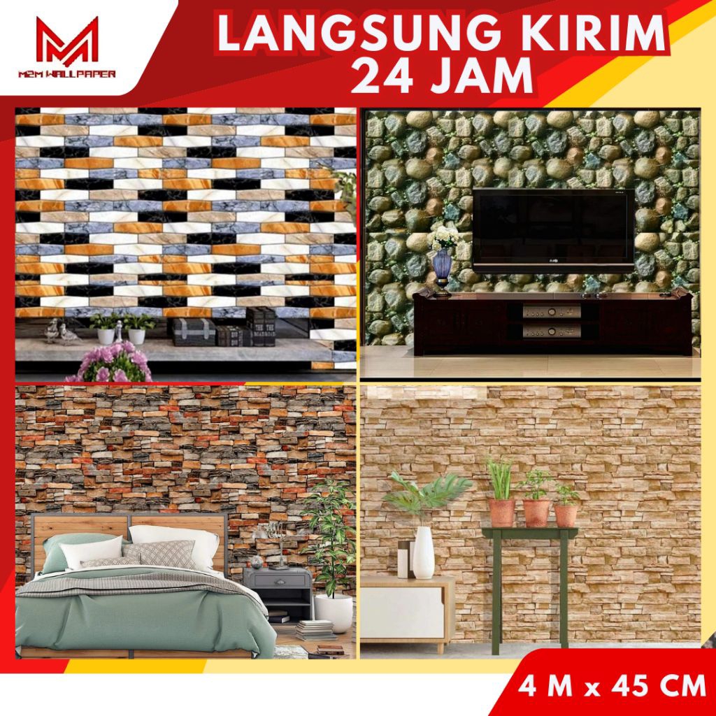 Wallpaper Dinding Motif Batu 3D Wallpaper Dinding Ruang Tamu Aesthetic Wallpaper Dinding Motif Alam 