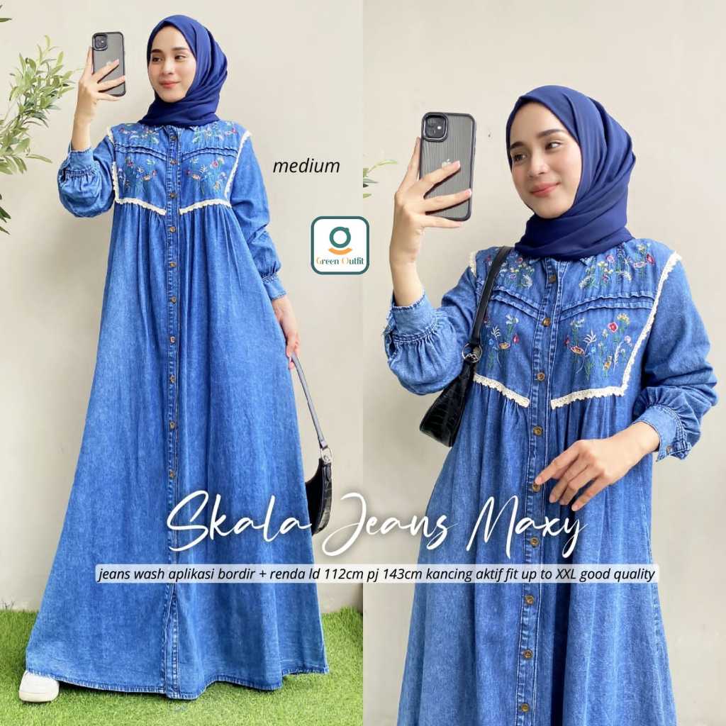 SKALA JEANS MAXY // DRES DENIM // DRES JEANS MAXY