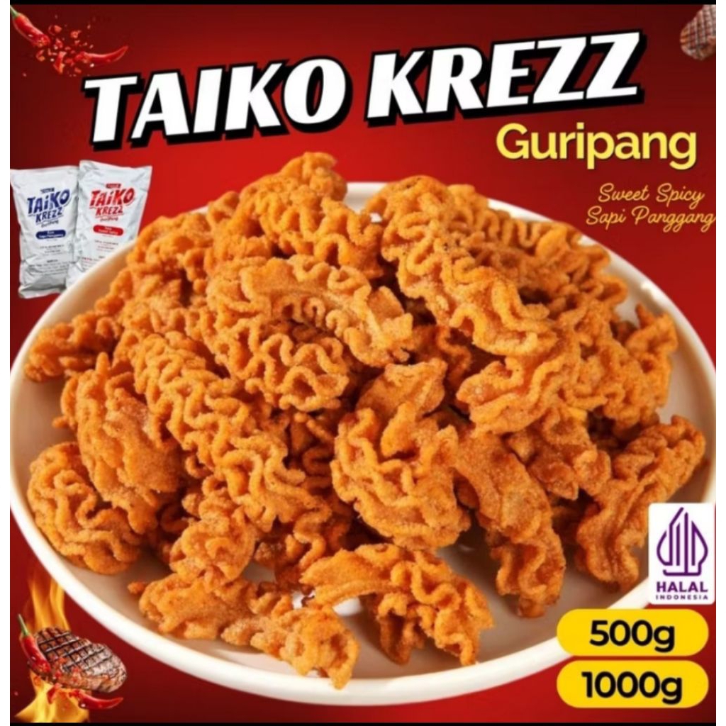 

TAIKO KREZZ GURIPANG CEMILAN ENAK GURIH 500g/Cemilan Viral Snack Taiko Krezz Guripang Halal