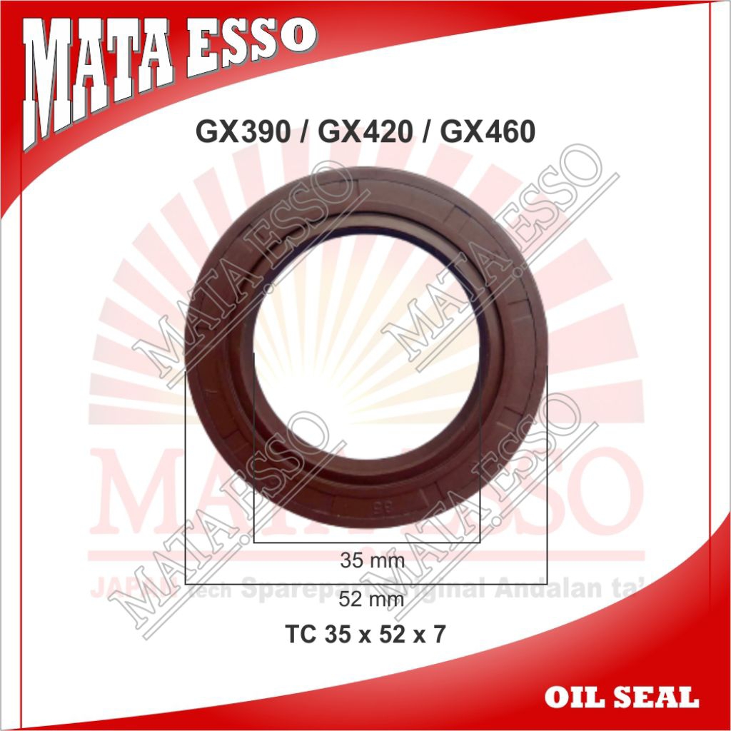 GX390 oil seal crankshaft untuk mesin pengerak GX-390 GX420 GX460 TC 35 52 7