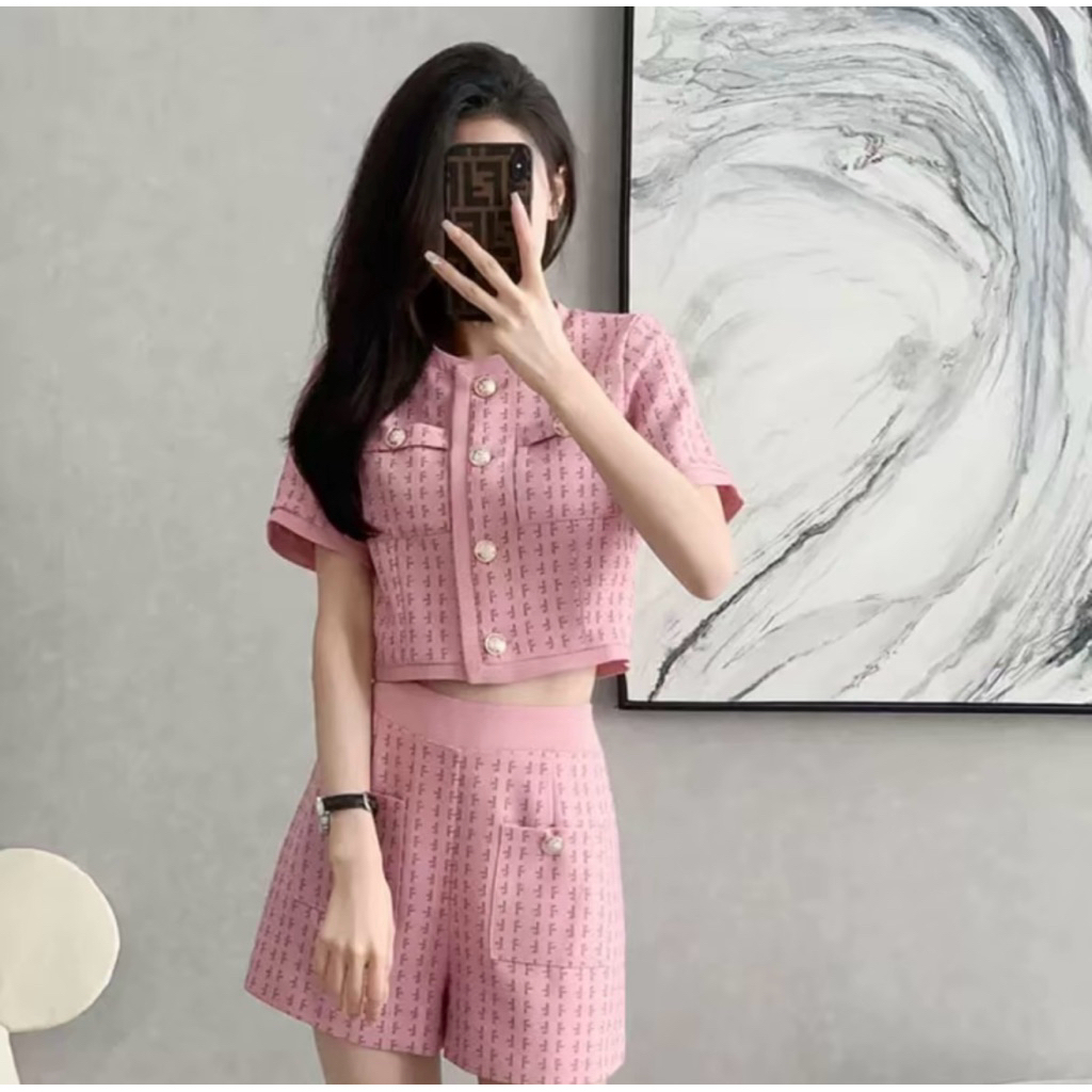 One set tweed korean vietnam bangkok style bukan oudre vshop