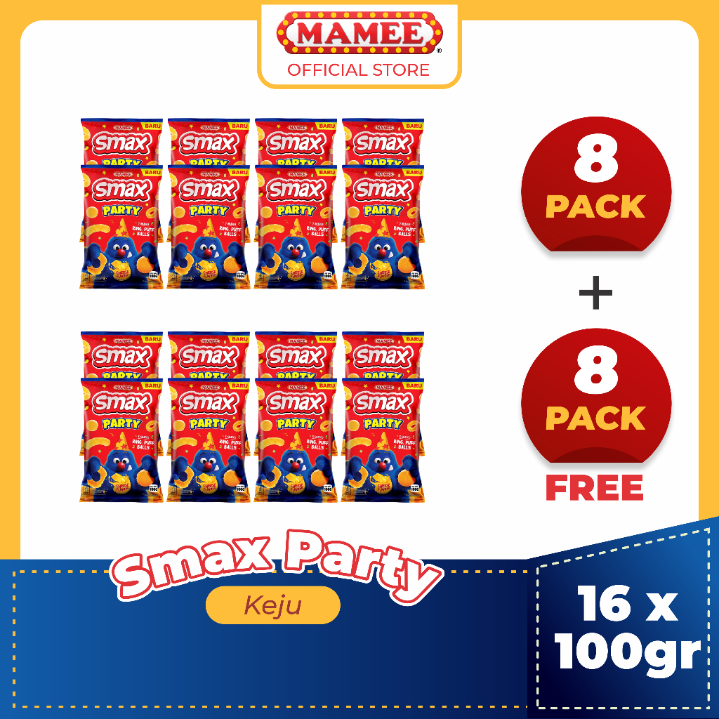 

[BUY 8 GET 8] Smax Party Cheese 100gr - 16 Pcs - ED NOV 2025
