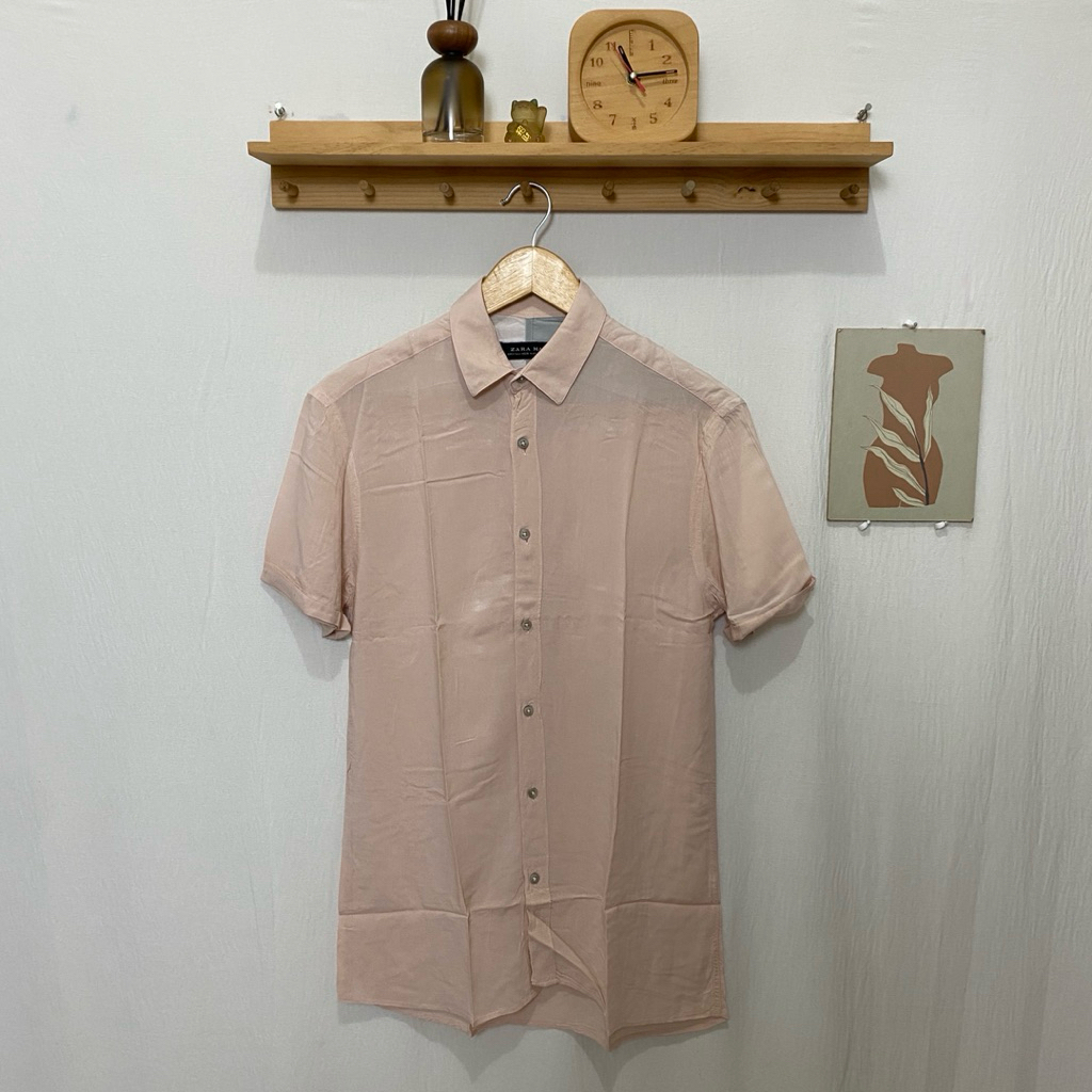 kemeja pendek pria ZARA MAN original size S kondisi bagus