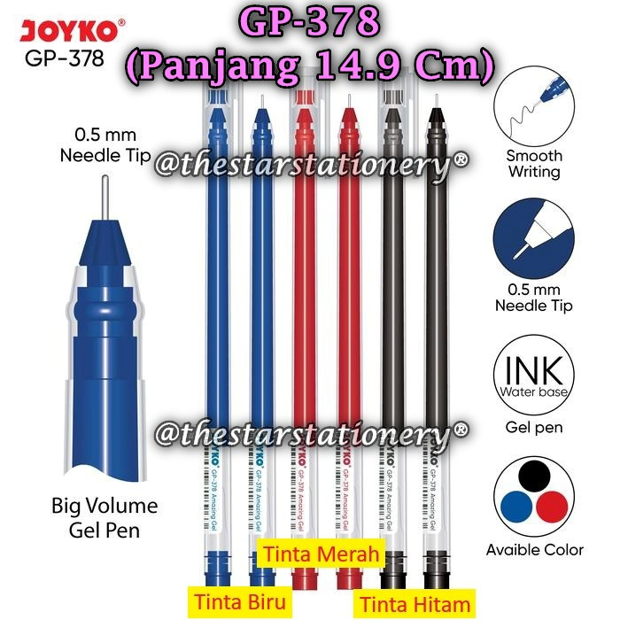 

(1 Biji) GROSIR Gel Pen JOYKO GP-378 Amazing Gel 0.5 mm / Pulpen Pena Joyko GP-378 0.5 mm (1 Biji)