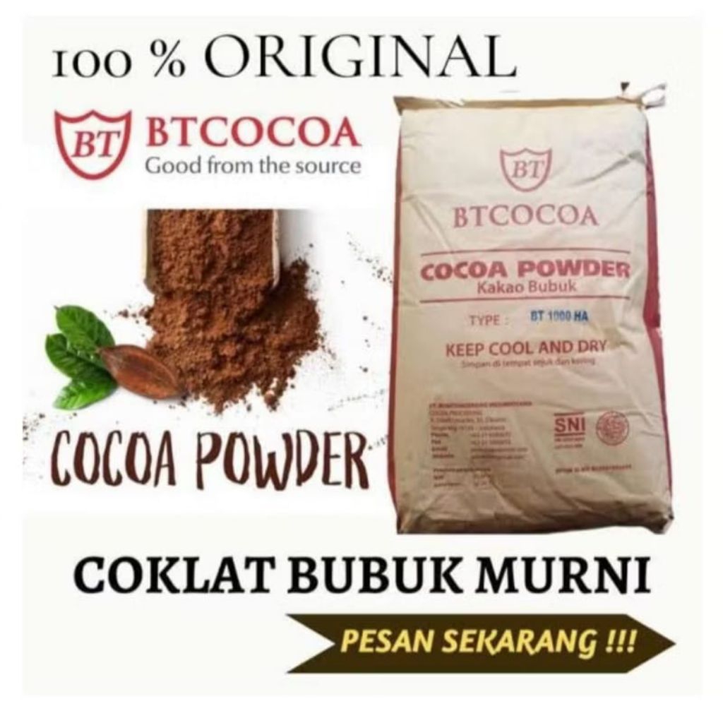 

Cocoa powderBT1000ha 250gr murni tanpa oplosan/bubuk coklat orginal bt1000ha/bahan baku kue, minuman es dll,harum&enak