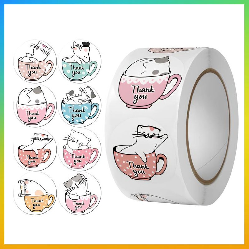 

500 PCS Stiker Thank You / 1 Roll Stiker Thank You / Sticker ThankYou Vesper