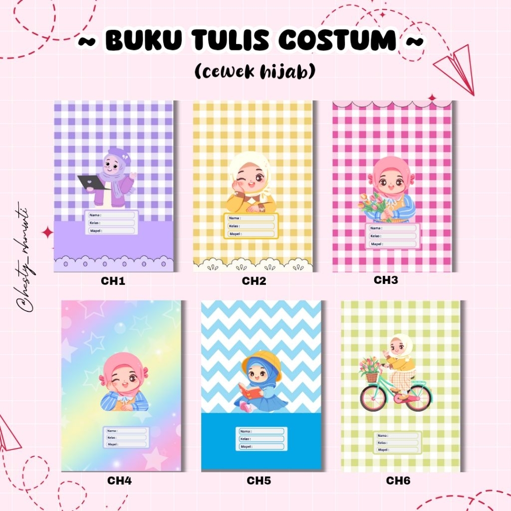 

QueensStore|BukutulisCostomCewekhijab|Bukutuliskarakterlucu|cute