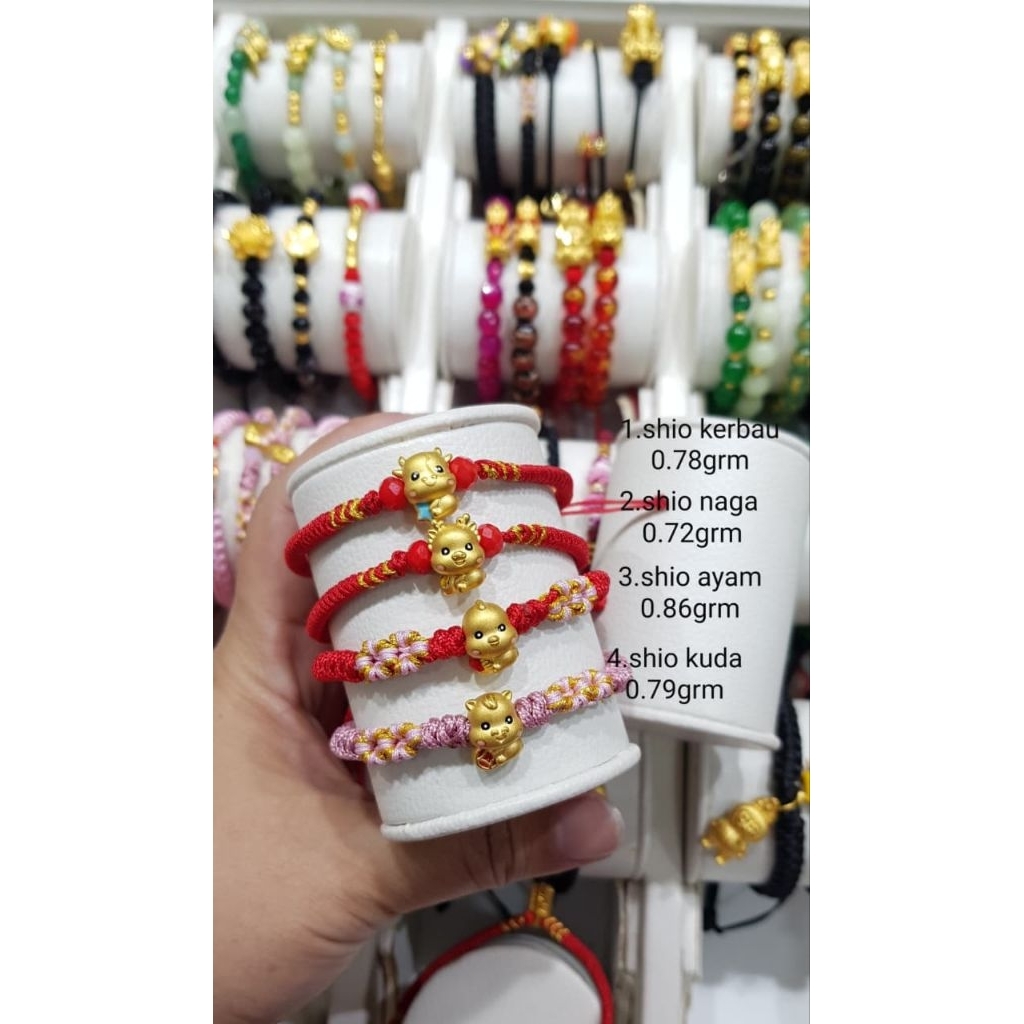 MELDY SHOP - gelang charm 12 shio naga kambing kerbau kelinci babi monkey ular tikus ayam kuda kerba
