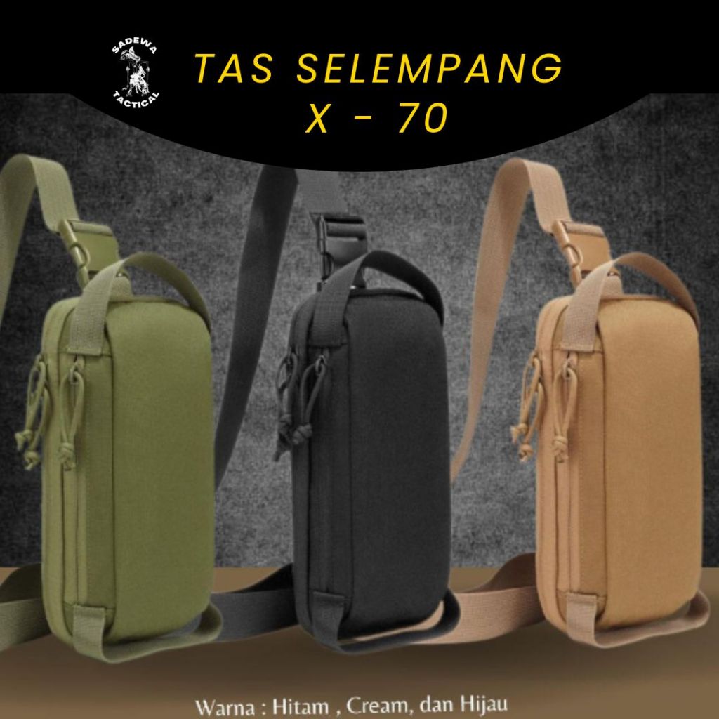 Tas Selempang Tactical X-70 / Tas Bahu Pinggang Militer Taktis / Tas Dada Luar Ruangan Sarung Pistol