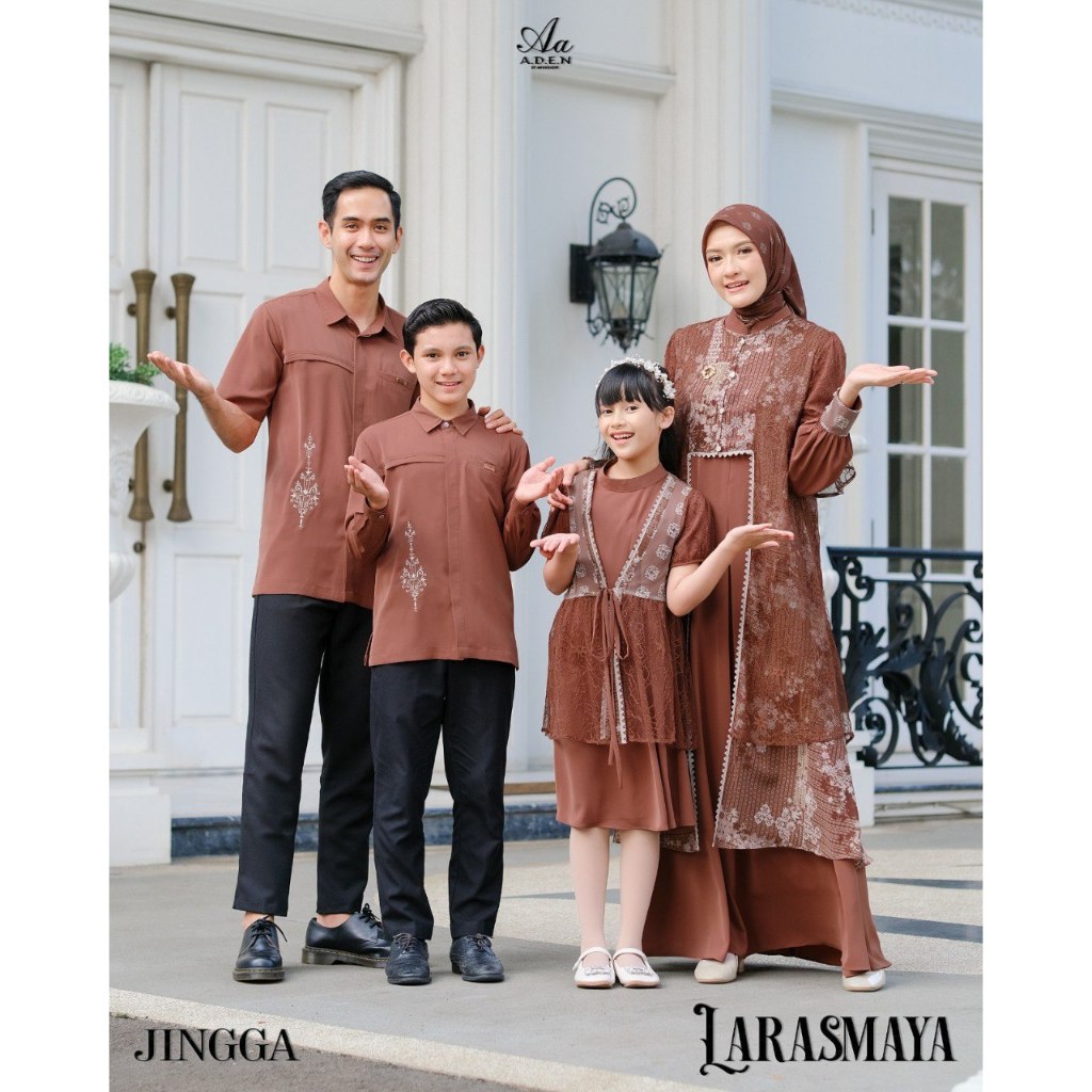 [PO s/d 24 Agustus] LARASMAYA FAMILY SERIES 2026 'JINGGA' by A.D.E.N. Hijab - Sarimbit 2026 - Sarimb