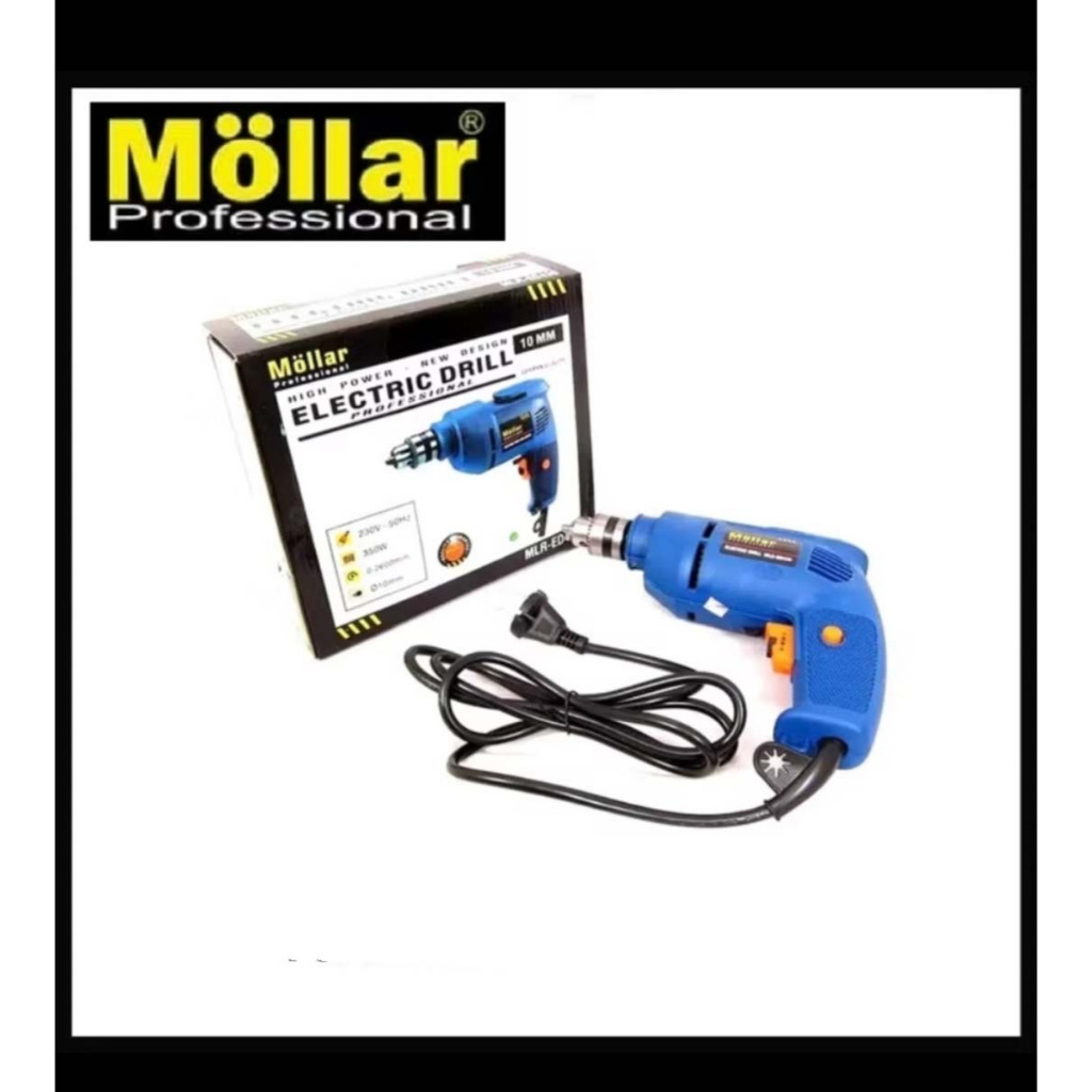 Mesin Bor Listrik 10mm Bolak Balik 2 Arah Power Electric Drill Reversible 10mm MOLLAR TERMURAH MLR E