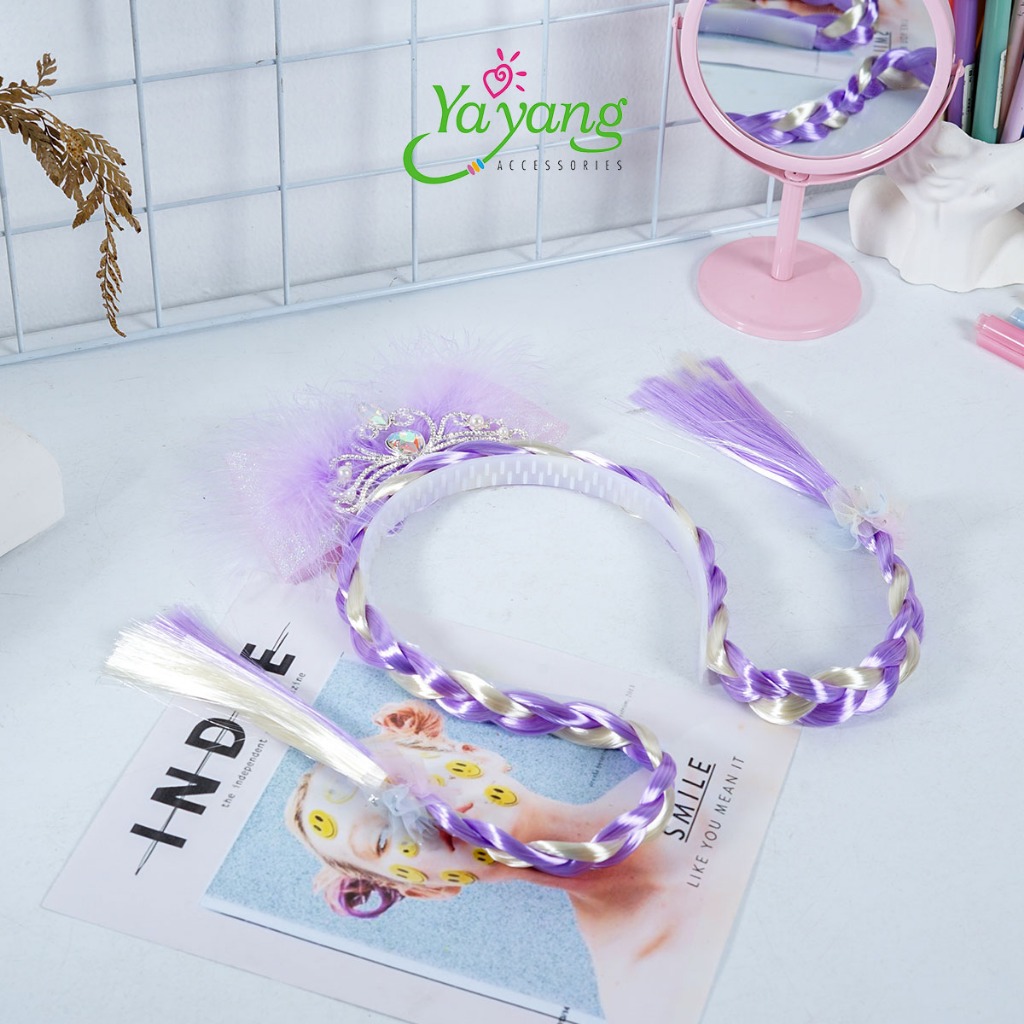 Yayang Bando Anak Princess Rambut Kepang Premium -  Aksesoris Fashion Rambut Anak - NAN4113