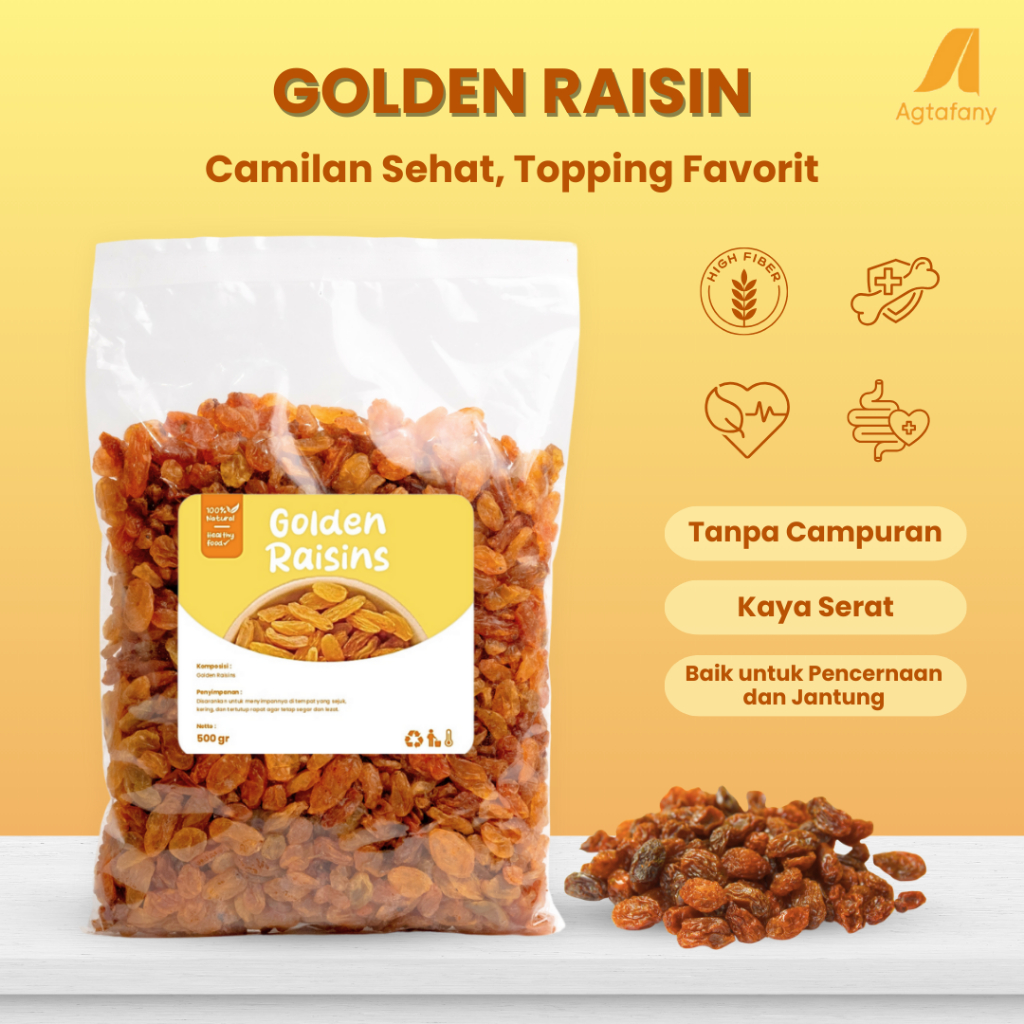 

Kismis Asam Manis 1 kg Golden Raisin | Topping Campuran Cemilan Sehat Oleh oleh Haji dan Umroh