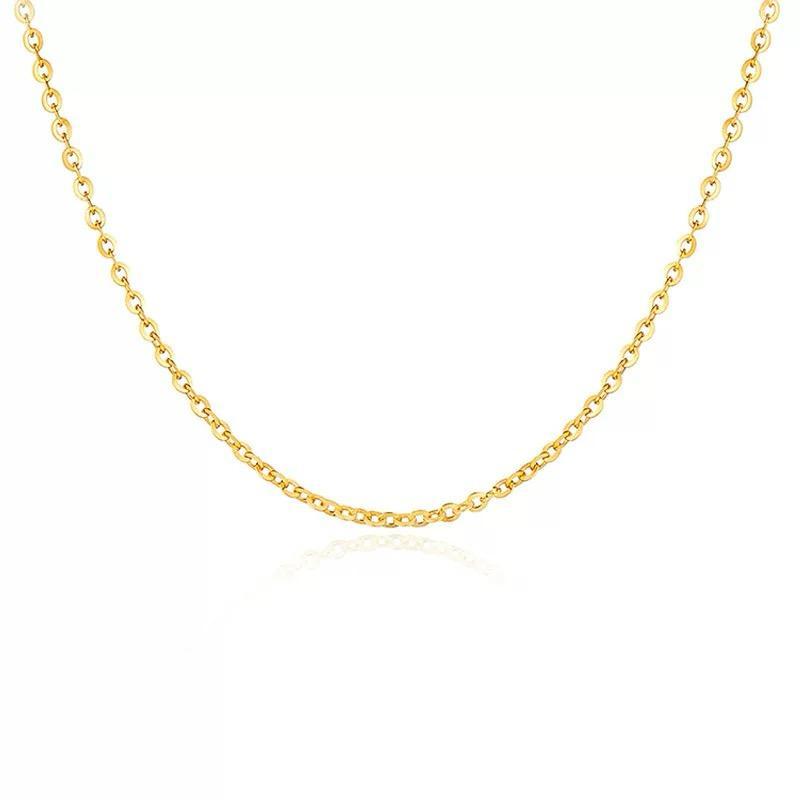 K319 Kalung Titanium premium Wanita Polos Elegant Tren Lapis Emas 18 KGP