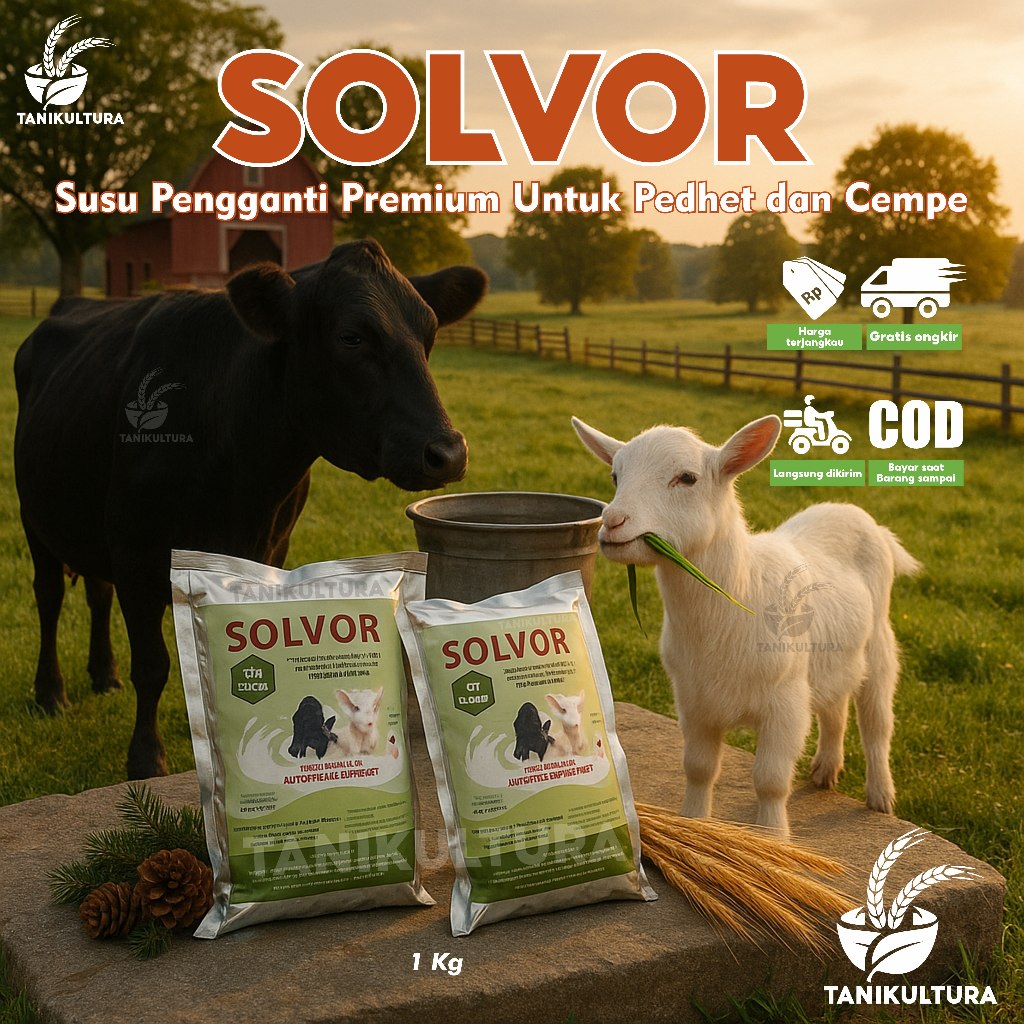 Solvor Susu Kambing 1kg Susu Pengganti Induk Susu Sapi Cempe Pedet Anti Mencret Original